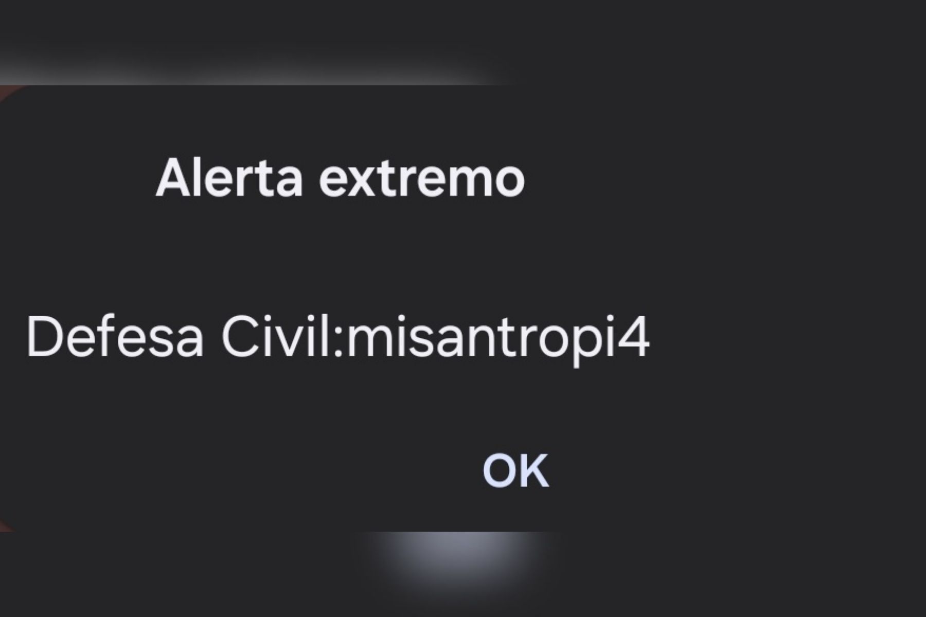 Misantropia: o que é a palavra citada em alerta extremo falso da Defesa Civil