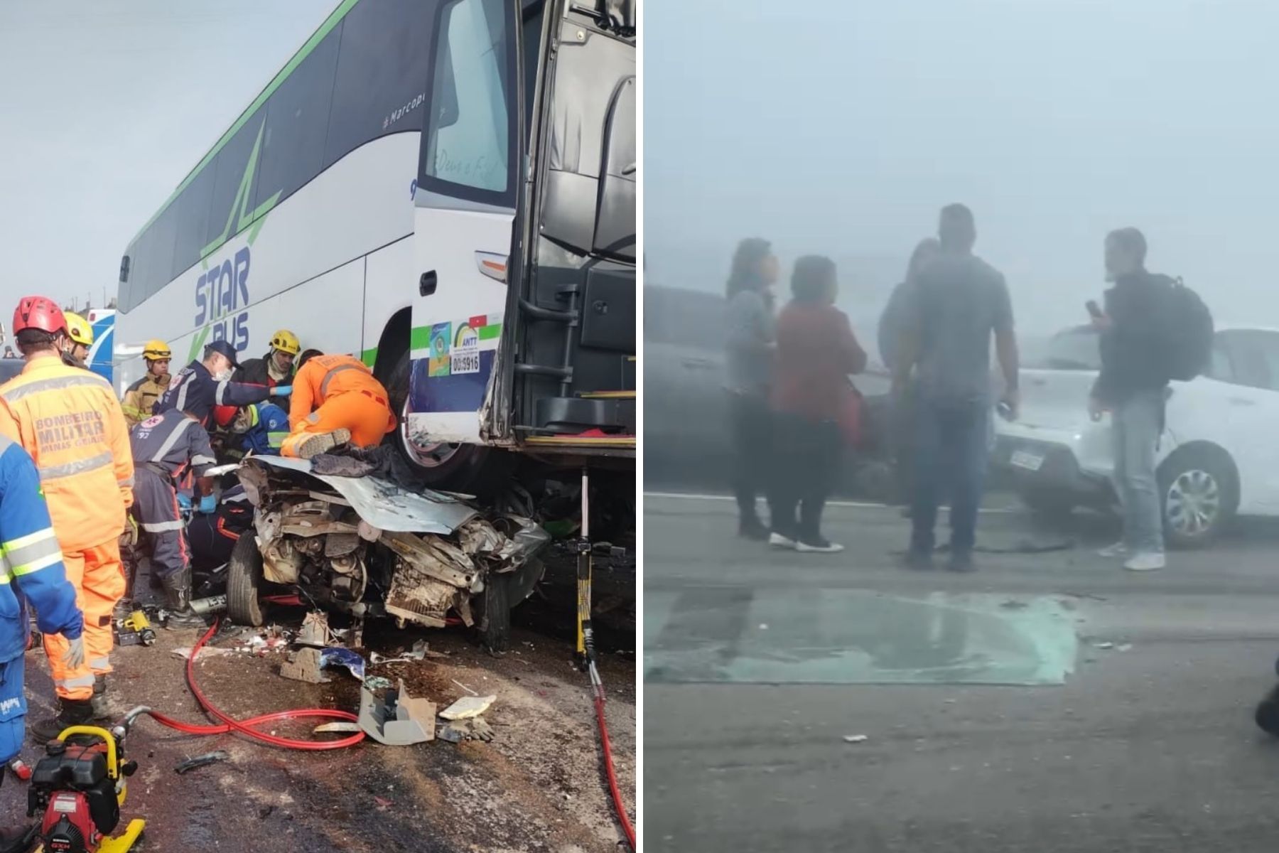Ônibus envolvido em acidente gravíssimo na Grande BH estava em alta velocidade, diz passageira
