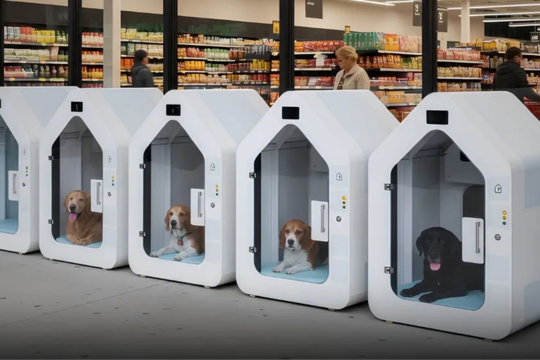 Uma nova tendência na Alemanha: abrigos inteligentes para cães nas entradas dos supermercados