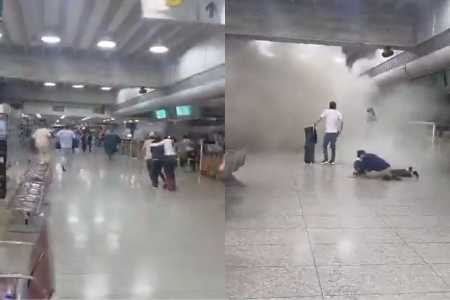 Terremotos provocam queda de teto de aeroporto na Venezuela • Reprodução / Redes sociais