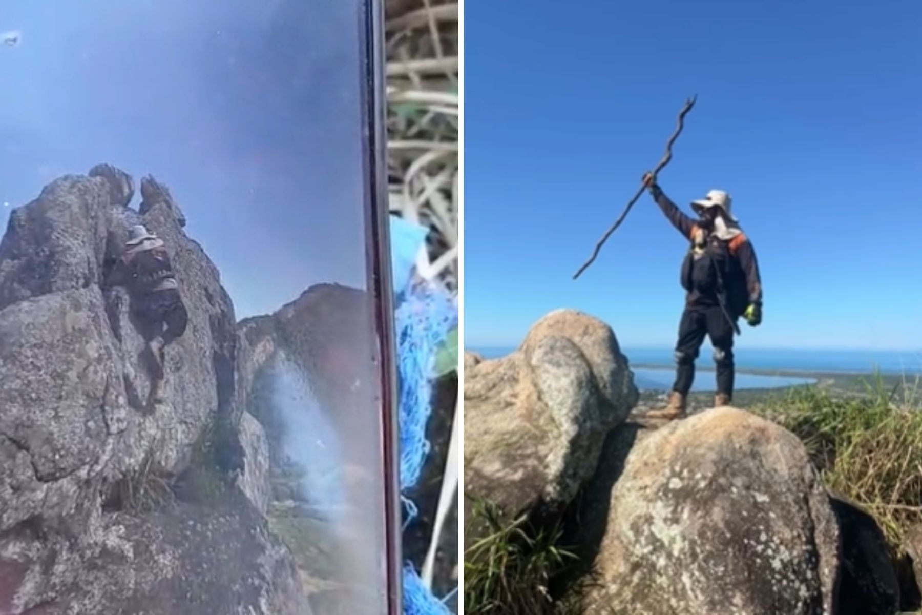 Vídeo flagra momento em que homem cai de pedra ao tirar foto durante trilha no Rio
