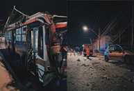 Ônibus desgovernado atinge dois carros e um poste na Avenida Amazonas em BH