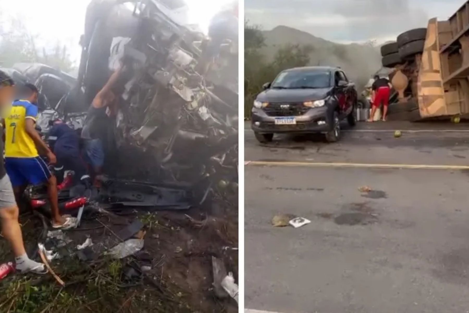 Acidente entre van e caminhão deixa 15 mortos na BR-116