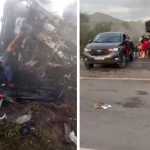 Acidente entre van e caminhão deixa 16 mortos na BR-116