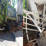 Caminhão de lixo desgovernado atinge casa no Aglomerado da Serra, em BH; veja vídeo