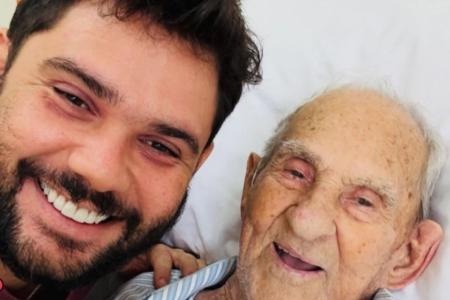 Caio Fiori, de 33 anos e Vovô Anésio de 88 • Redes sociais