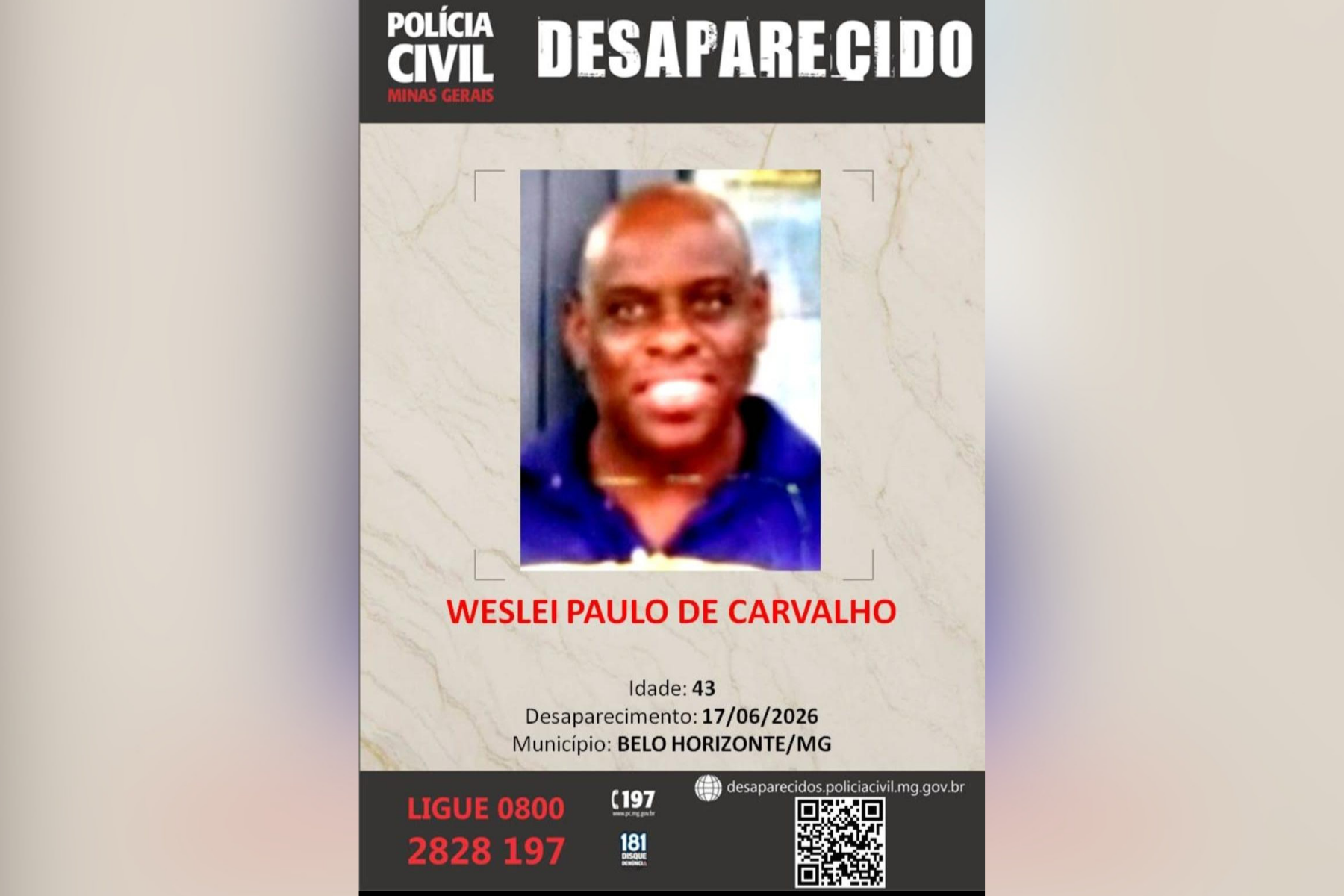 Pai pede ajuda para encontrar filho que desapareceu em BH: 'Não aguento ficar sem ele'