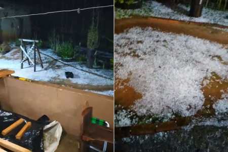 Chuva forte: granizo atravessa telhado e invade casa no interior de Minas; veja vídeo • Imagens cedidas à Itatiaia