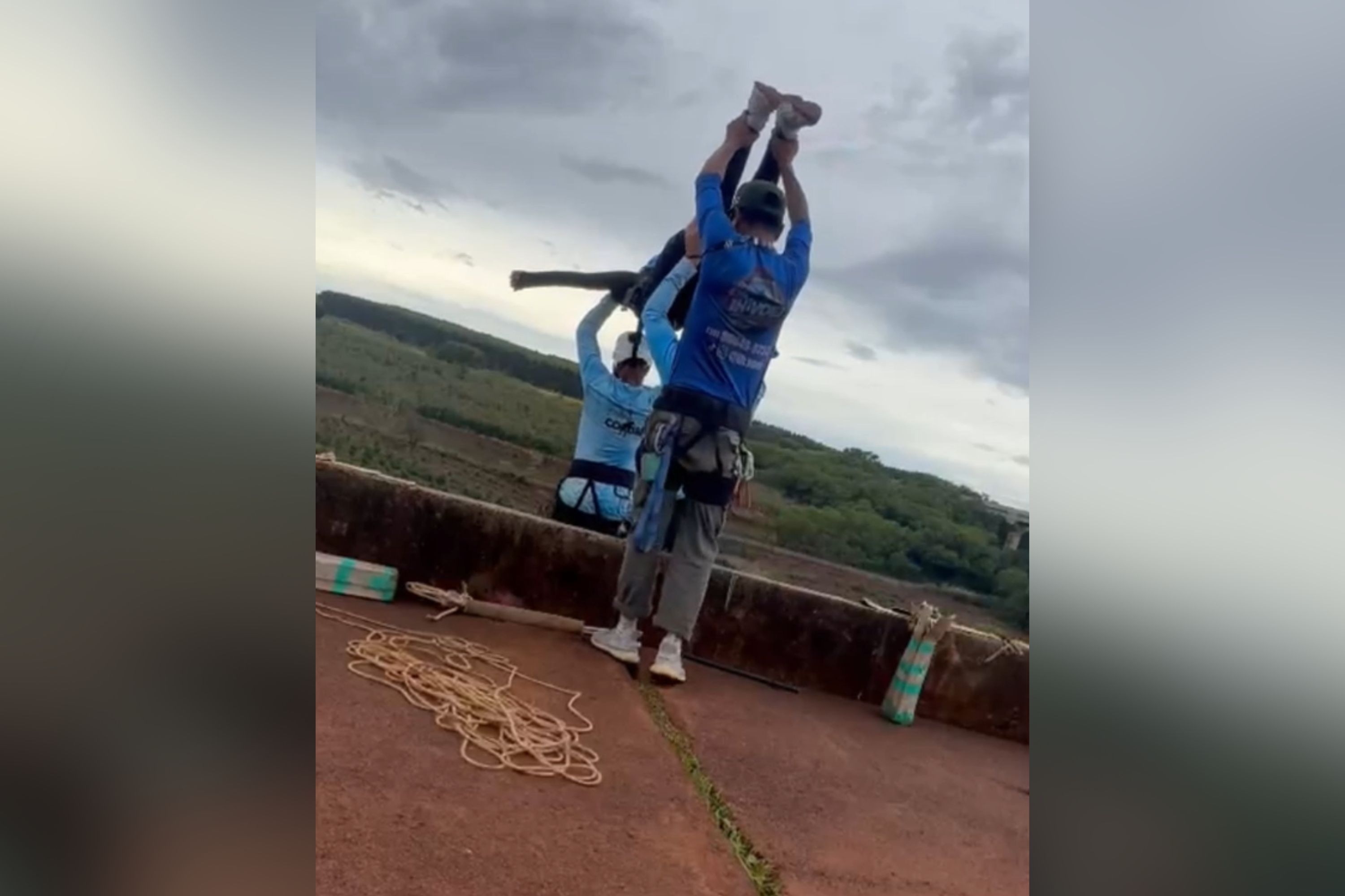 Vídeo mostra ‘desespero’ após queda de jovem morta em rope jump: ‘A corda dela’