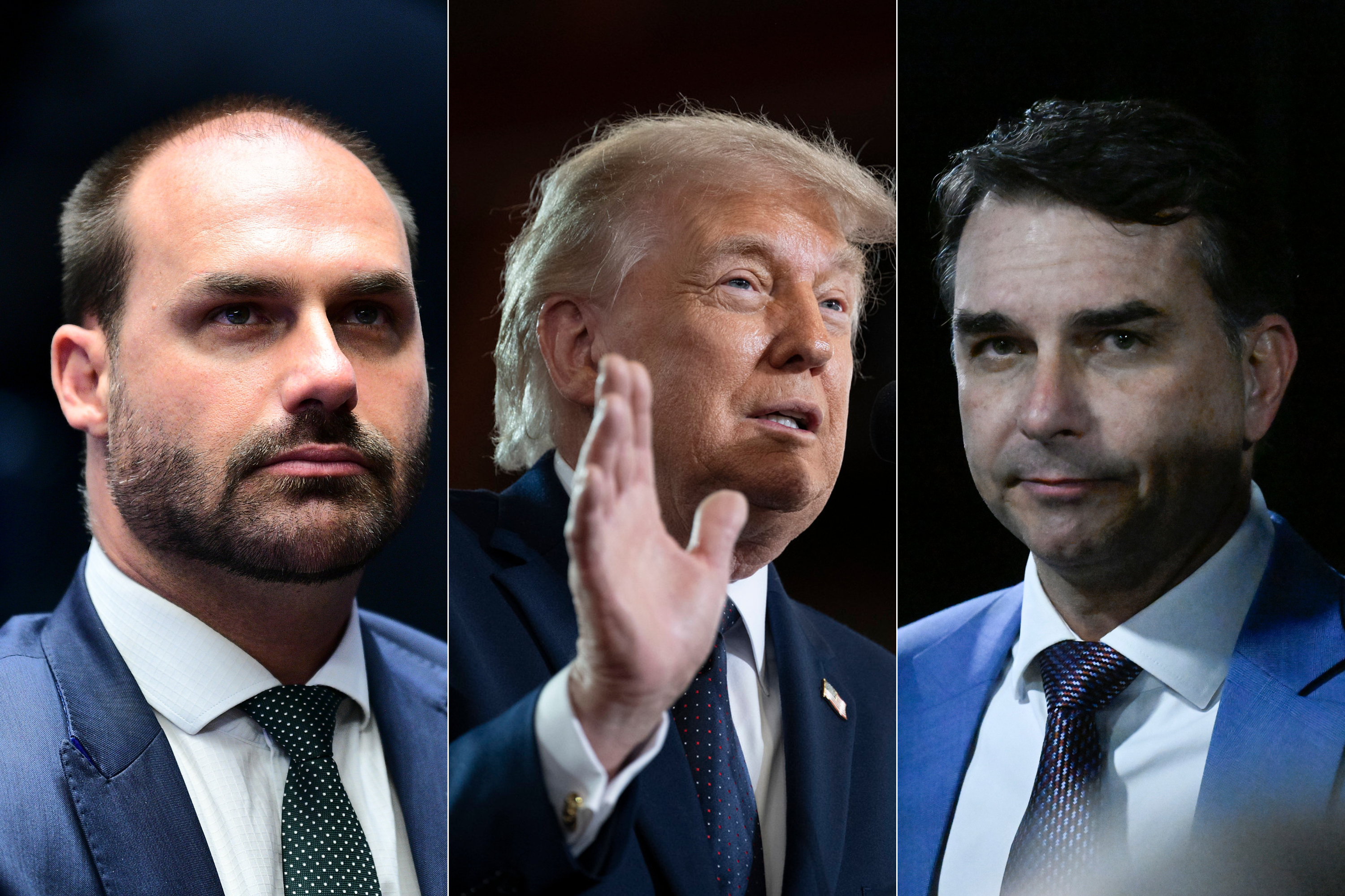 Trump confunde Eduardo com Flávio e diz que 'prenderam Bolsonaro Júnior'