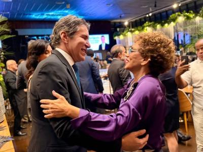 Jarbas e Marília durante o evento de despedida do ex-procurador do Ministério Público de Minas Gerais