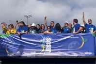 Flávio Bolsonaro e Tarcísio participam de Marcha para Jesus ao lado de Messias e Mendonça