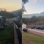 Motorista morre em grave acidente com caminhão, carreta e carro na Fernão Dias; veja vídeo