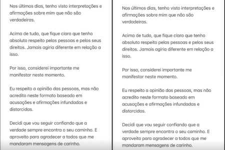 Nota de Isis Valverde • Reprodução