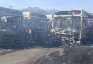Veja como ficou garagem após incêndio que destruiu mais de vinte ônibus em BH