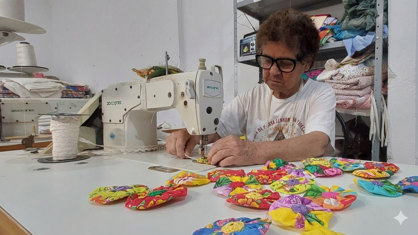 Aos 70 anos, artesã faz do fuxico uma ferramenta de trabalho, renda e inclusão social em MG