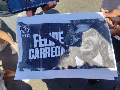 Felipe Carregal foi alvo da torcida • Reprodução