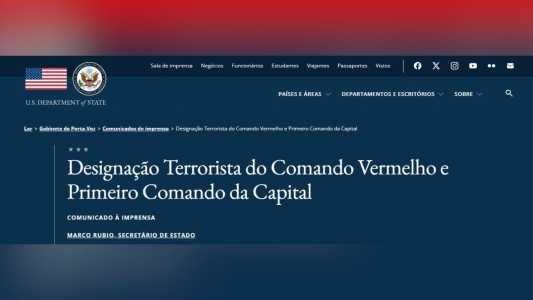Sai no Diário Oficial dos EUA classificação de PCC e CV como terroristas