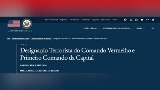 Sai no Diário Oficial dos EUA classificação de PCC e CV como terroristas