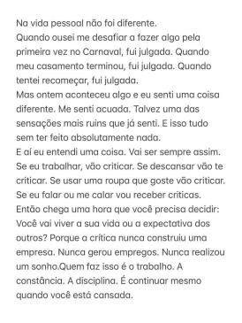 Virginia desabafa após sofrer ataques em jogo de Seleção