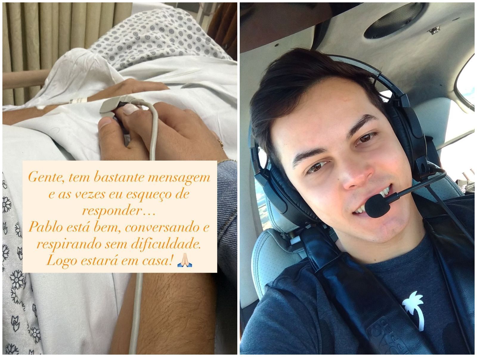 Esposa de sobrevivente de queda de avião em Marília (SP) atualiza estado de saúde dele; veja