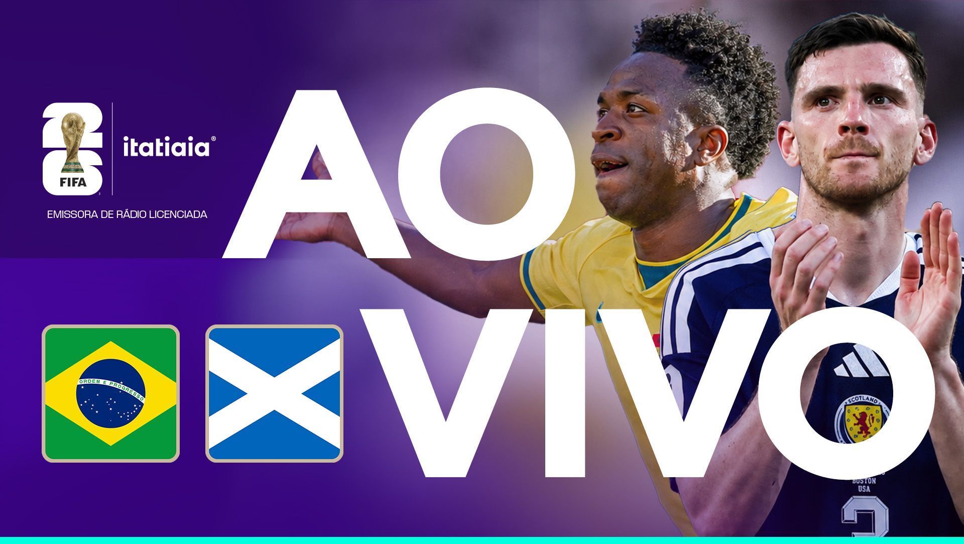 Brasil x Escócia: assista, ao vivo, à transmissão da Itatiaia