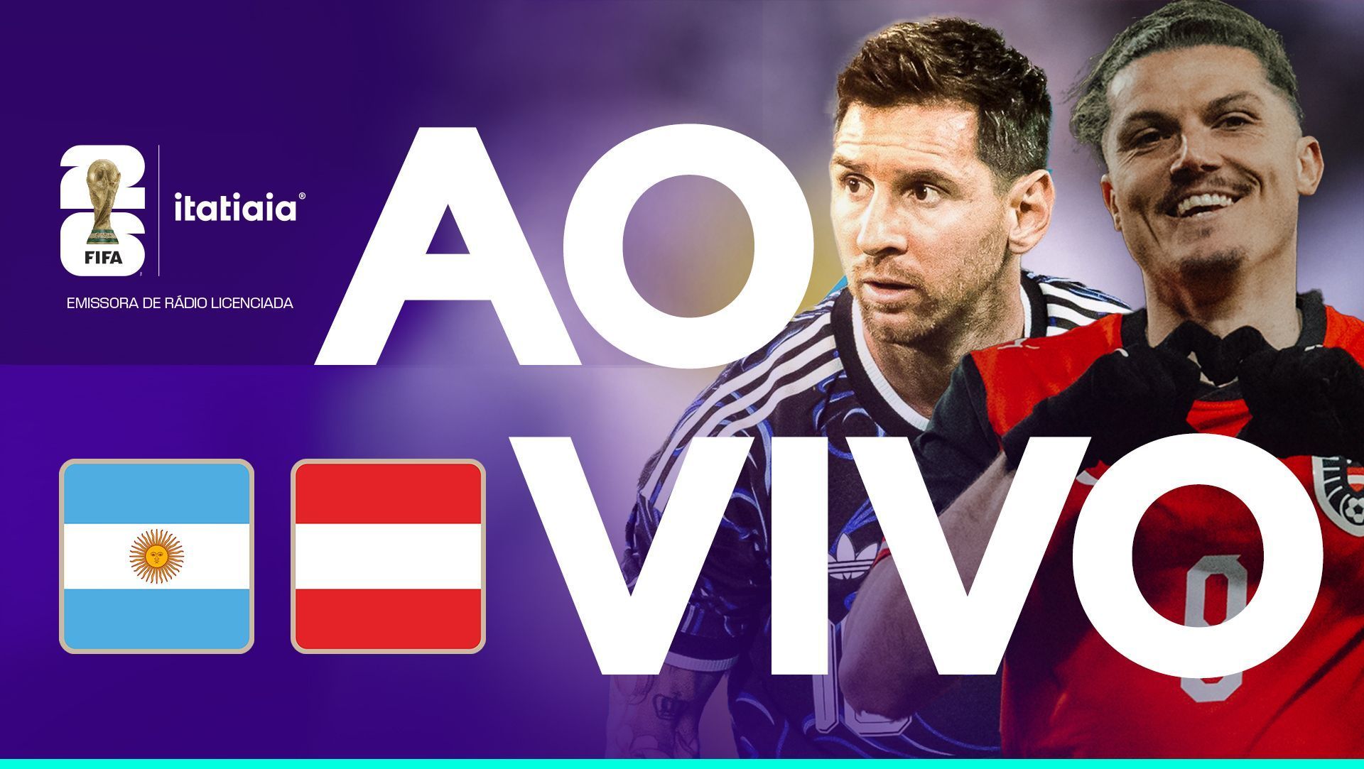 Argentina x Áustria: assista, ao vivo, à transmissão da Itatiaia