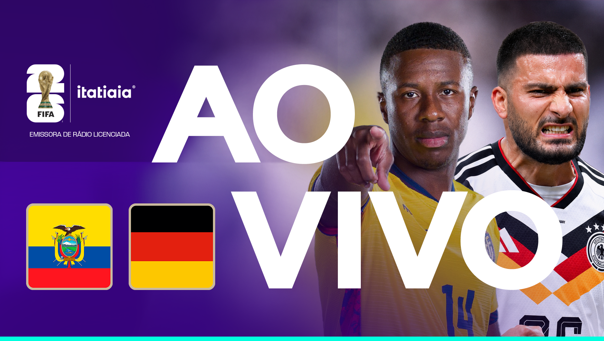 Equador x Alemanha: assista, ao vivo, à transmissão da Itatiaia