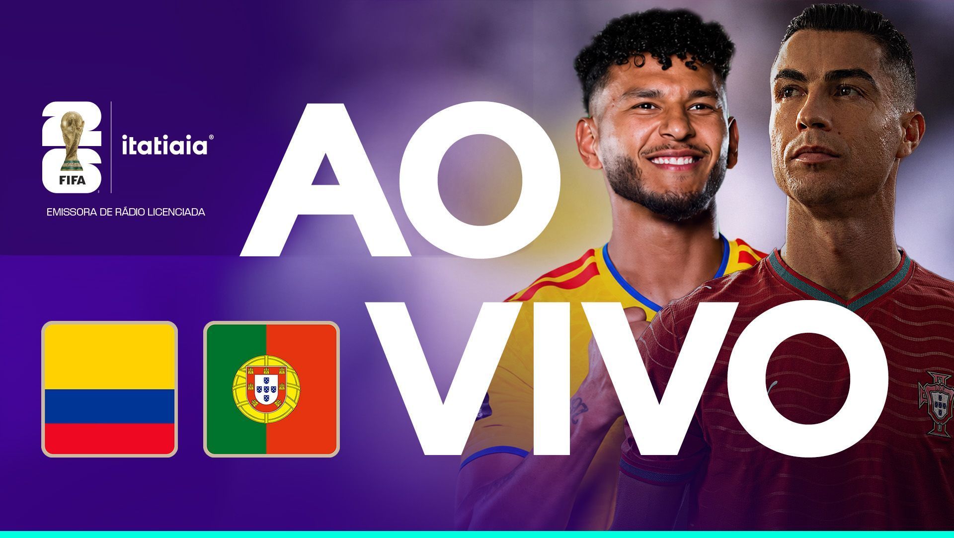 Colômbia x Portugal: assista, ao vivo, à transmissão da Itatiaia