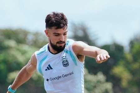 Flaco López em treino da Argentina • Reprodução/Instagram @palmeiras