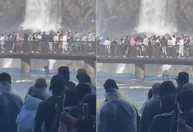 Vídeo mostra turista se arriscando nas Cataratas do Iguaçu para recuperar celular
