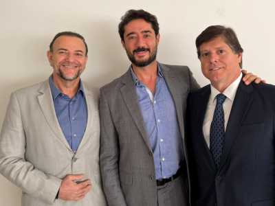Edinho Silva, Gabriel Azevedo e Baleia Rossi reunidos em Brasília