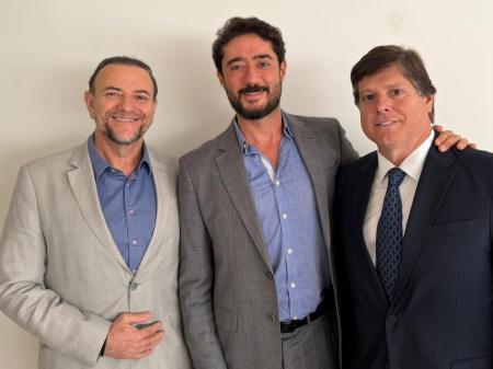 Edinho Silva, Gabriel Azevedo e Baleia Rossi reunidos em Brasília