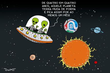 Charge do Duke sobre a ansiedade pelo início da Copa do Mundo