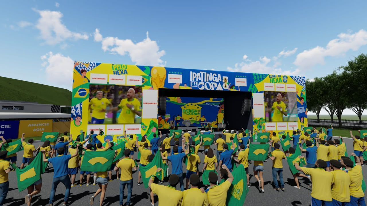 Jogos do Brasil com torcida, shows e solidariedade no evento "Ipatinga na Copa"