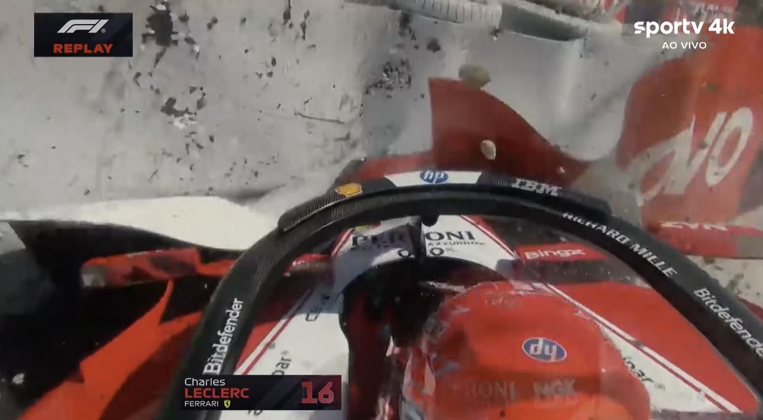 GP de Barcelona de F1: Leclerc comete erro, bate no muro e fica fora de treino
