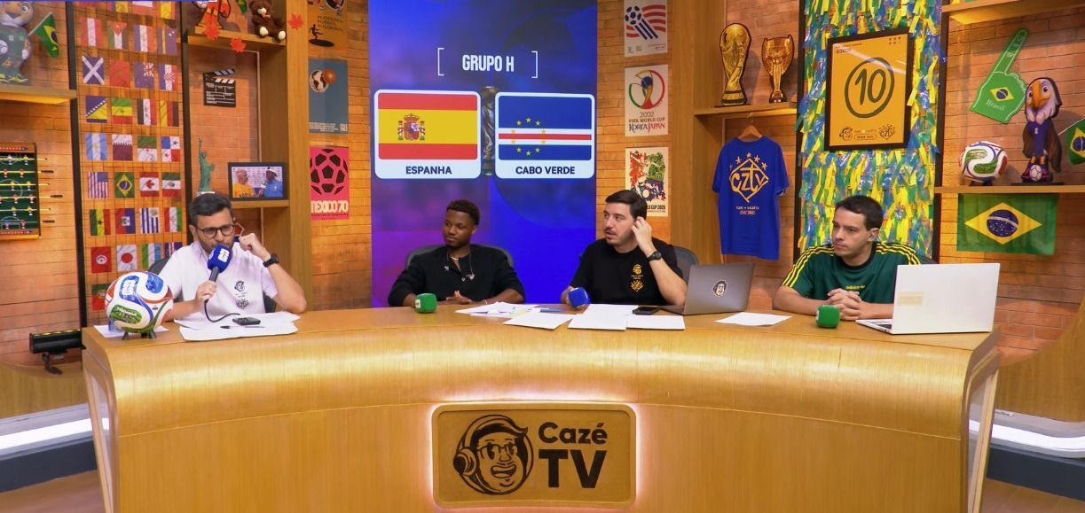 Espanha x Cabo Verde: atacante do Barcelona participa de transmissão da Cazé TV