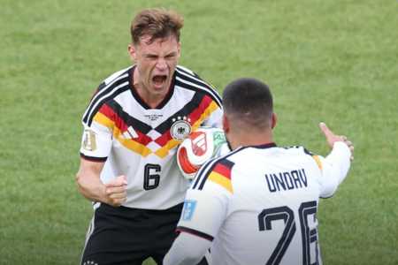 Kimmich e Undav celebram gol pela Alemanha na Copa do Mundo 2026