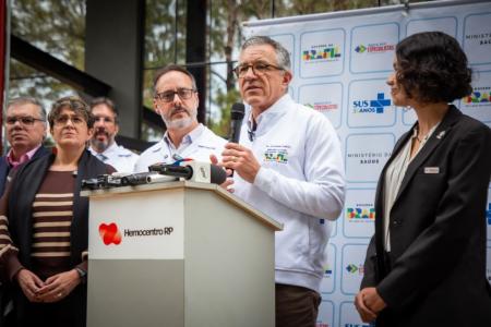 Alexandre Padilha em coletiva de imprensa em Ribeirão Preto nesta quarta-feira (10)