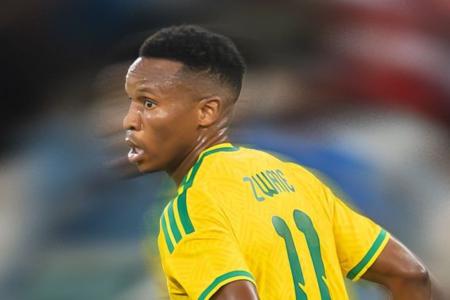Themba Zwane em ação pela África do Sul em 2026