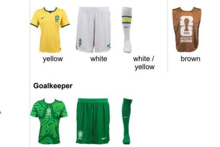 Uniforme retificado do Brasil para duelo com a Escócia, pela Copa do Mundo de 2026 • Divulgação/Fifa