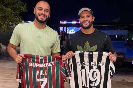 Arthur Cabral e Hulk se encontraram