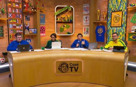 Equipe de transmissão da CazéTV para Brasil x Japão, pela Copa do Mundo