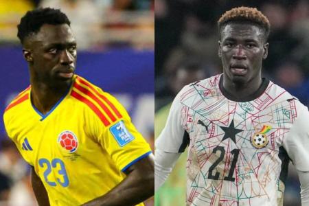 Davinson Sánchez e Kojo Peprah Oppong por Colômbia e Gana