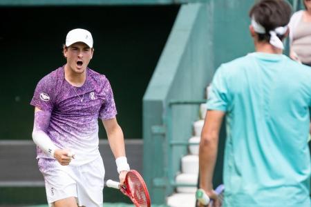 João Fonseca na disputa do ATP de Halle 2026