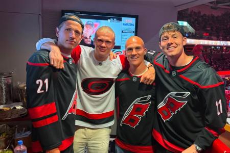 Haaland no jogo da final da NHL nos EUA