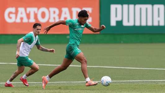 Khellven e Luighi em treino do Palmeiras • Cesar Greco/Palmeiras