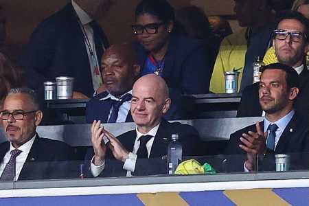 Gianni Infantino no Lincoln Financial Field para Brasil x Haiti • Reprodução Instagram/Gianni Infantino - FIFA President