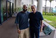 Jorge Jesus e Gabigol: ídolos do Flamengo se encontram, e atacante registra