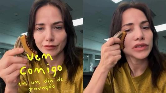 Leticia Colin usa escovinha de drenagem facial